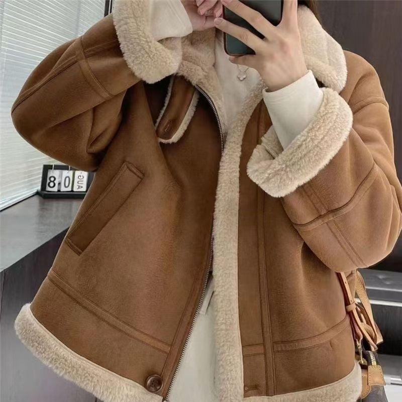 Soo-ah Korean-Style Shearling Winter Coat
