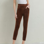 Calças casuais grossas de pelúcia mulheres veludo calças quentes outono inverno leggings cintura alta harem calças femininas