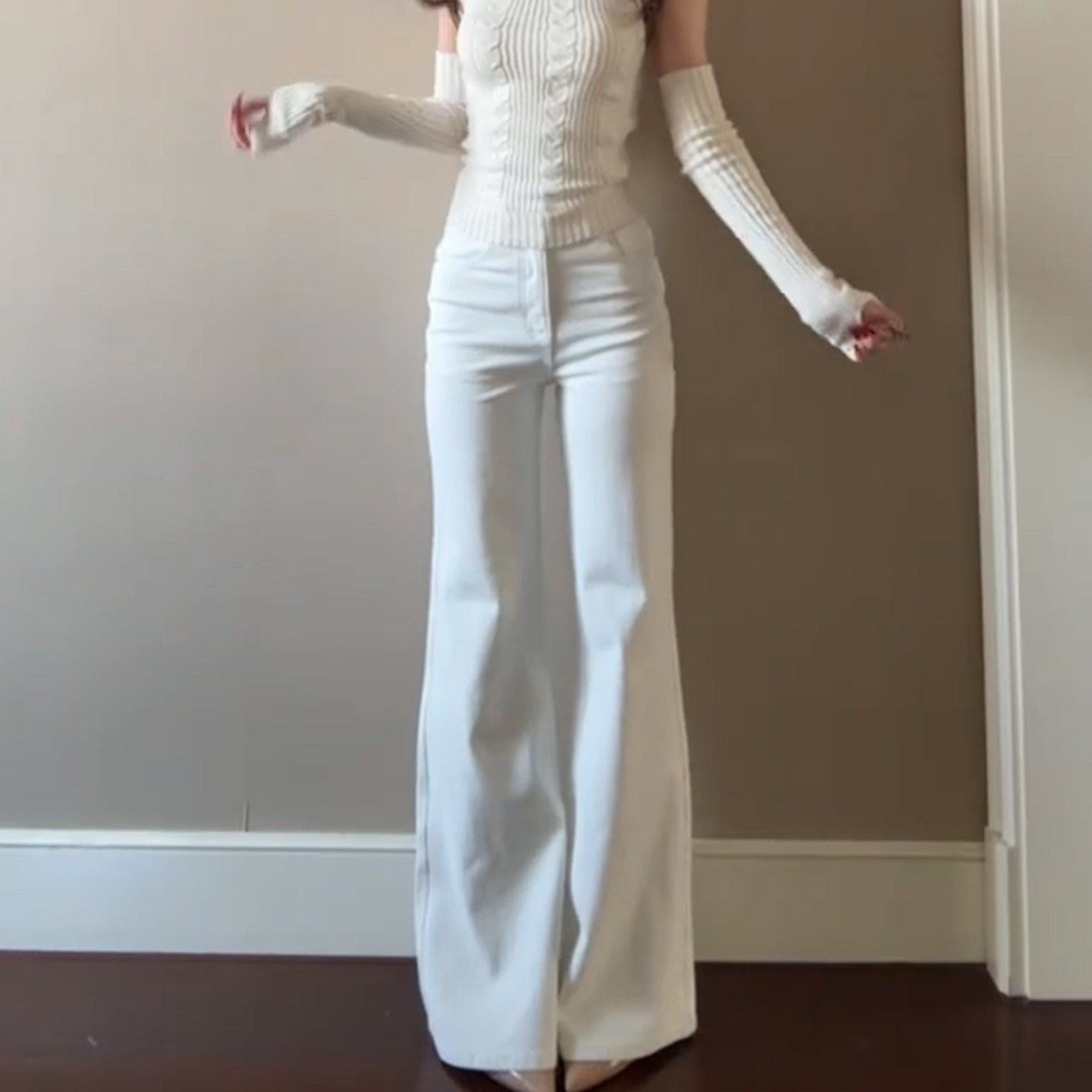 Bianca High-Rise White Flare Jeans