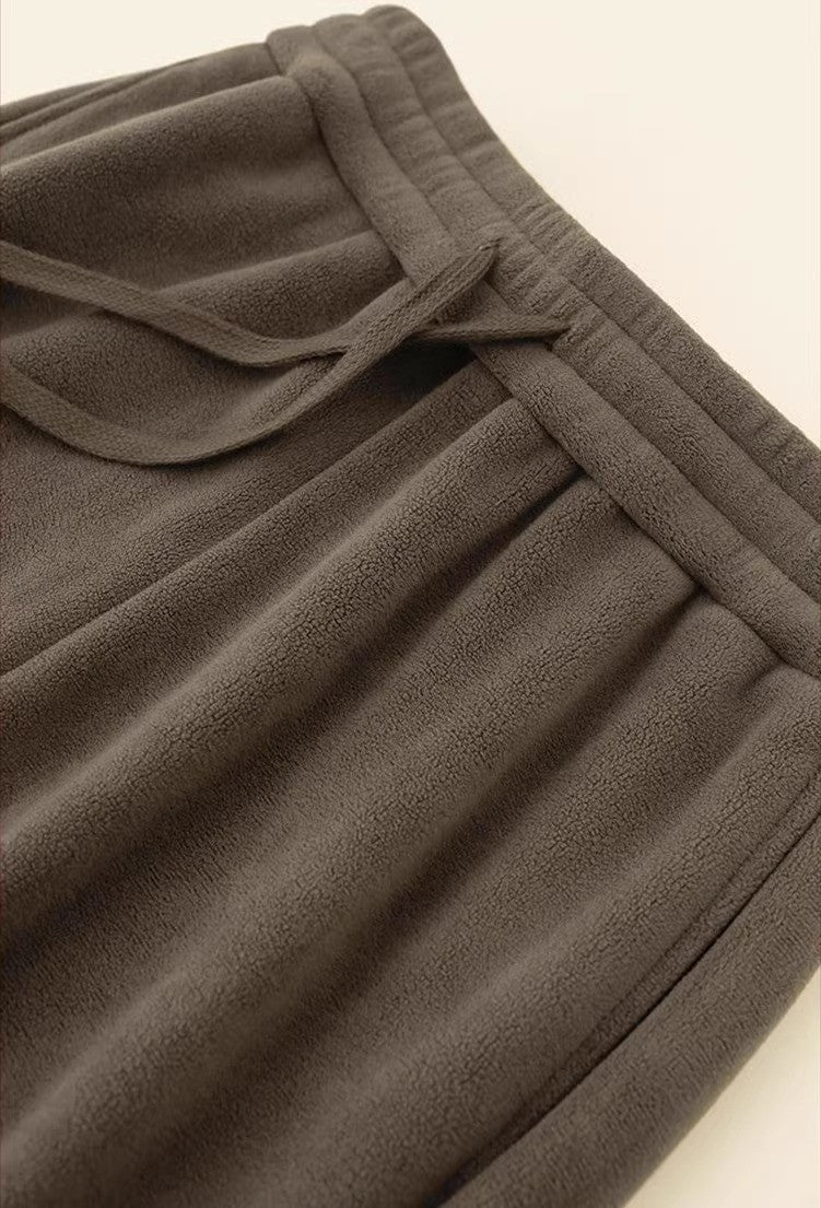 Calças Esportivas Femininas de Fleece Dupla Face Engrossadas para Inverno, Uso Externo, Quentes, Forradas com Orlon, Estilo C...