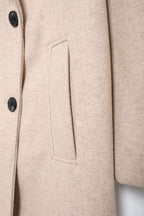 Hh feminino inverno casual mistura de lã entalhado lapela gola casaco chique trespassado trench coats oversized feminino jaquetas longas