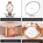 OLEVS Celeste Rose Gold Watch Gift Set