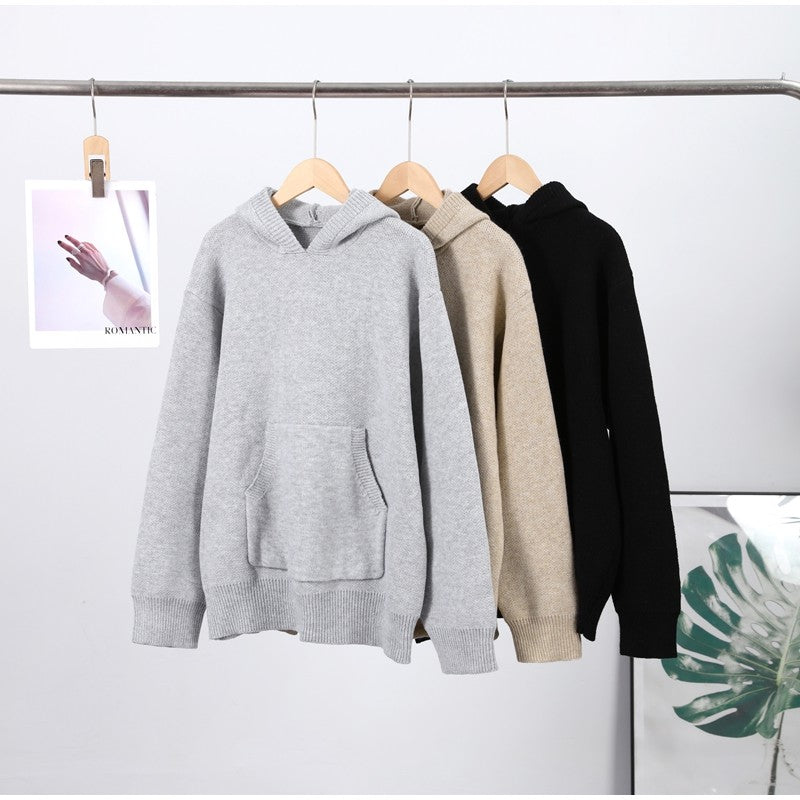 Aria Hooded Knit Pullover Sweater
