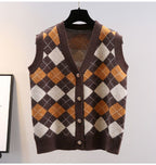 Harper Vintage Argyle Knit Vest