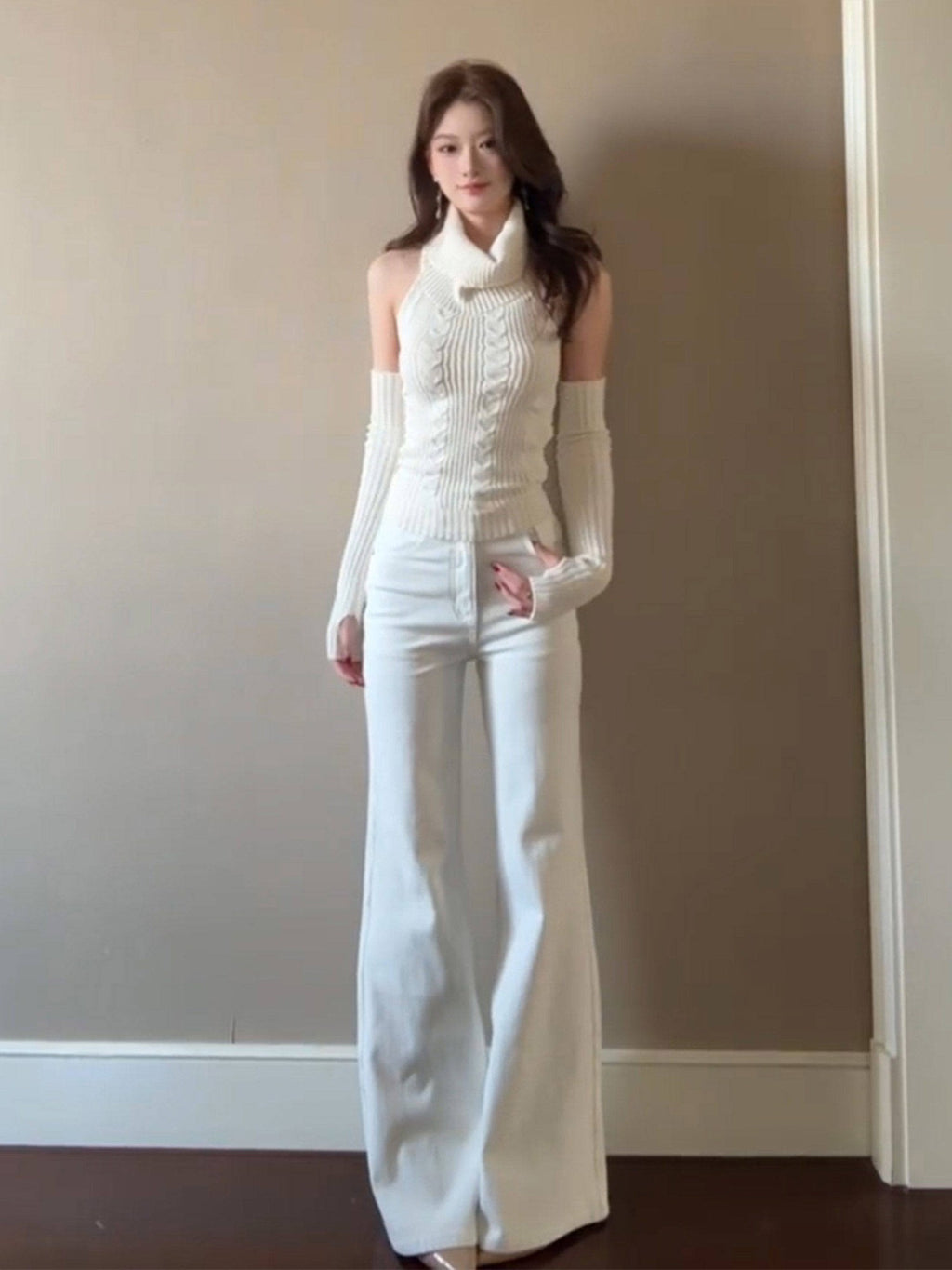 Bianca High-Rise White Flare Jeans