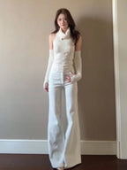 Bianca High-Rise White Flare Jeans