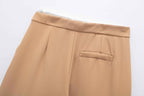 Hxao Pleated Wide-Leg Lace-Up Trousers