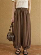 XIAOGULI Caramel Brown Harem Pants