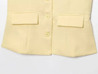 Odette Buttoned Vest & Straight-Leg Pants Set