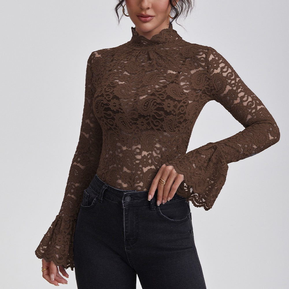Anfilia Lace Turtleneck Blouse