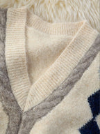 Yuna Plaid V-Neck Layered Knit Vest