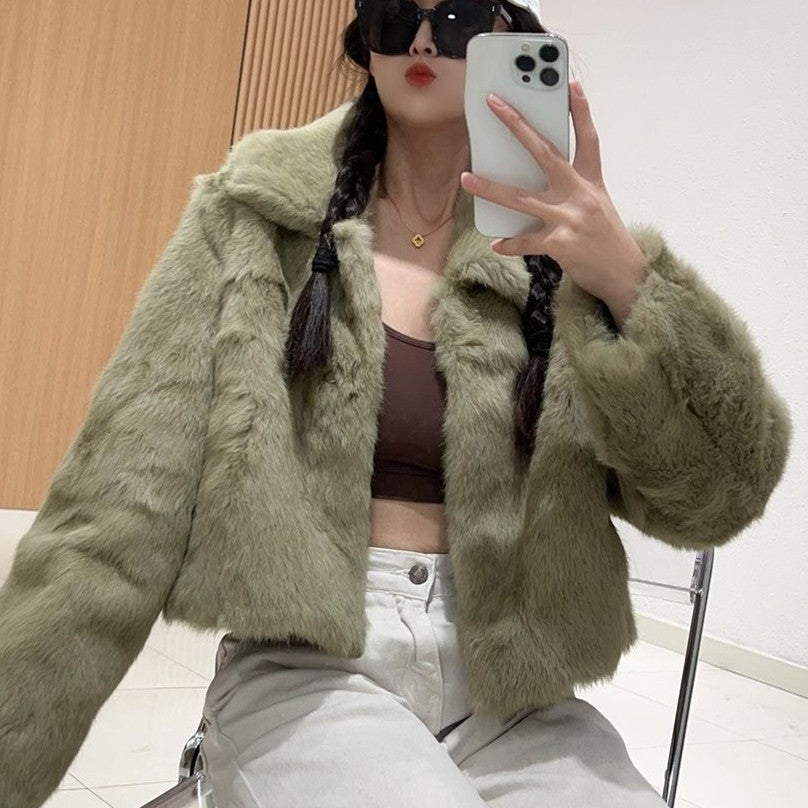 Rani Faux-Fur Trim Short Winter Jacket