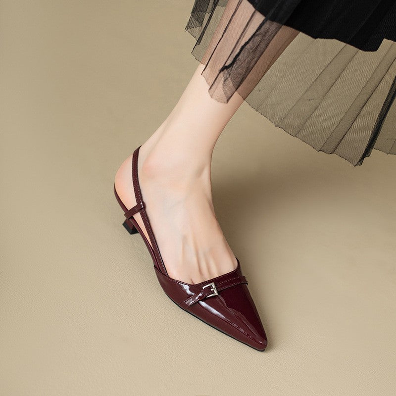 Colette Wine Patent Slingback Pumps