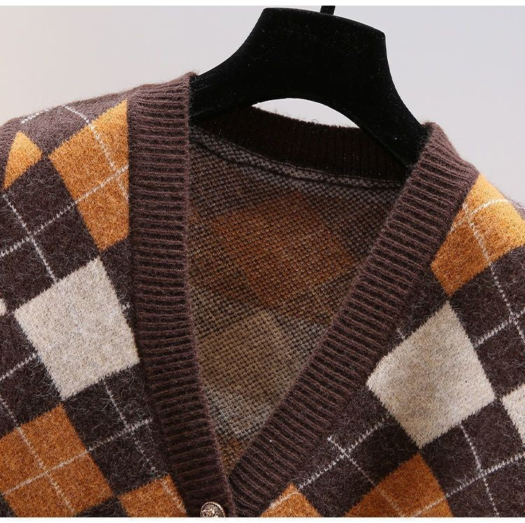 Harper Vintage Argyle Knit Vest