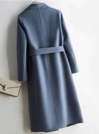 Casaco Feminino CAIXINGLE de Lã 100% com Cinto, Elegante e Moderno, em Lã e Caxemira, Estilo Aberto