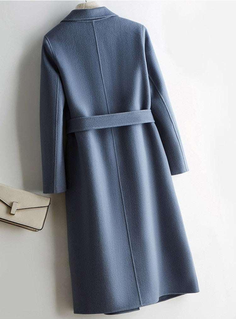 Casaco Feminino CAIXINGLE de Lã 100% com Cinto, Elegante e Moderno, em Lã e Caxemira, Estilo Aberto