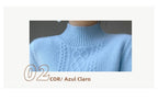 Camiseta Feminina de Gola Alta para Outono e Inverno, Suéter de Cashmere que Emite Calor, Manga Longa, Ajuste Regular
