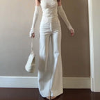 Bianca High-Rise White Flare Jeans