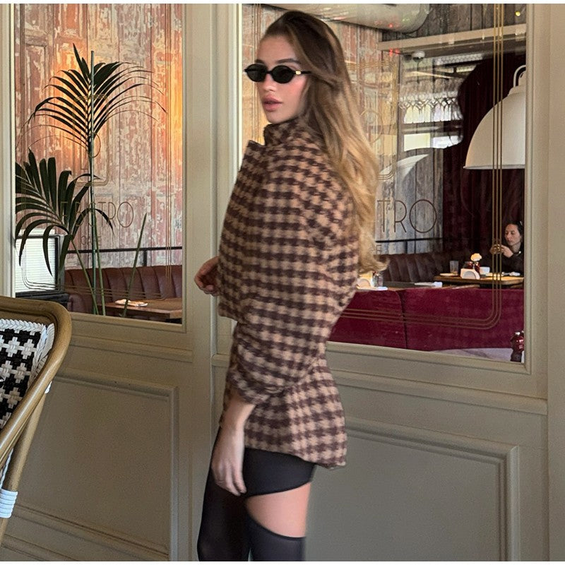 Georgia Plaid Zip Jacket & High-Waist Shorts Set