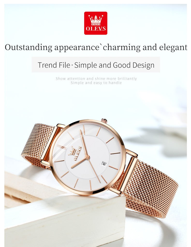 OLEVS Celeste Rose Gold Watch Gift Set
