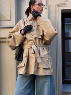 Rowan Belted Khaki Trench Coat