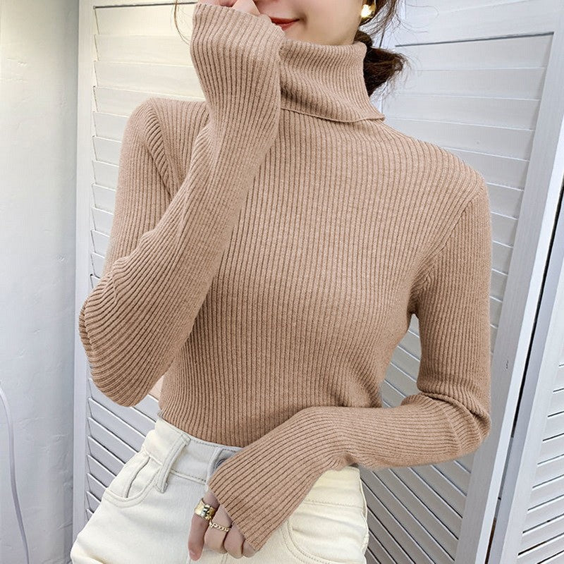 Suéter Feminino Heliar de Gola Alta para Outono, Pulôveres de Tricô Macios, Jumpers de Cashmere, Suéteres Básicos Macios para Mulheres, Outono Inverno 2026