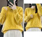 Feminino 100% lã merino camisola o pescoço manga longa cashmere malhas pulôver aliselect moda outono inverno roupas topos