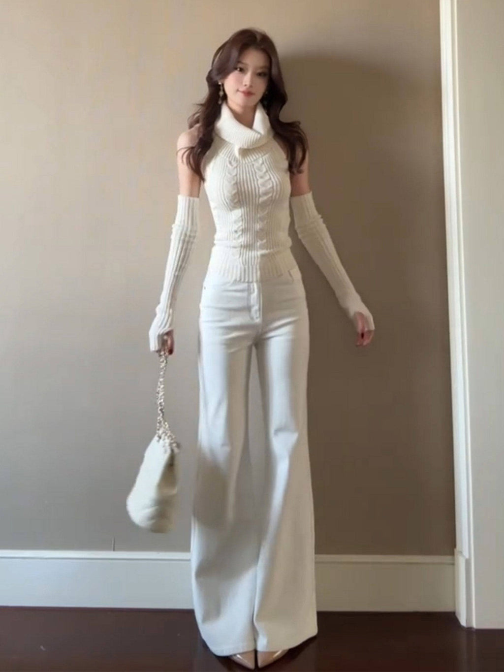 Bianca High-Rise White Flare Jeans