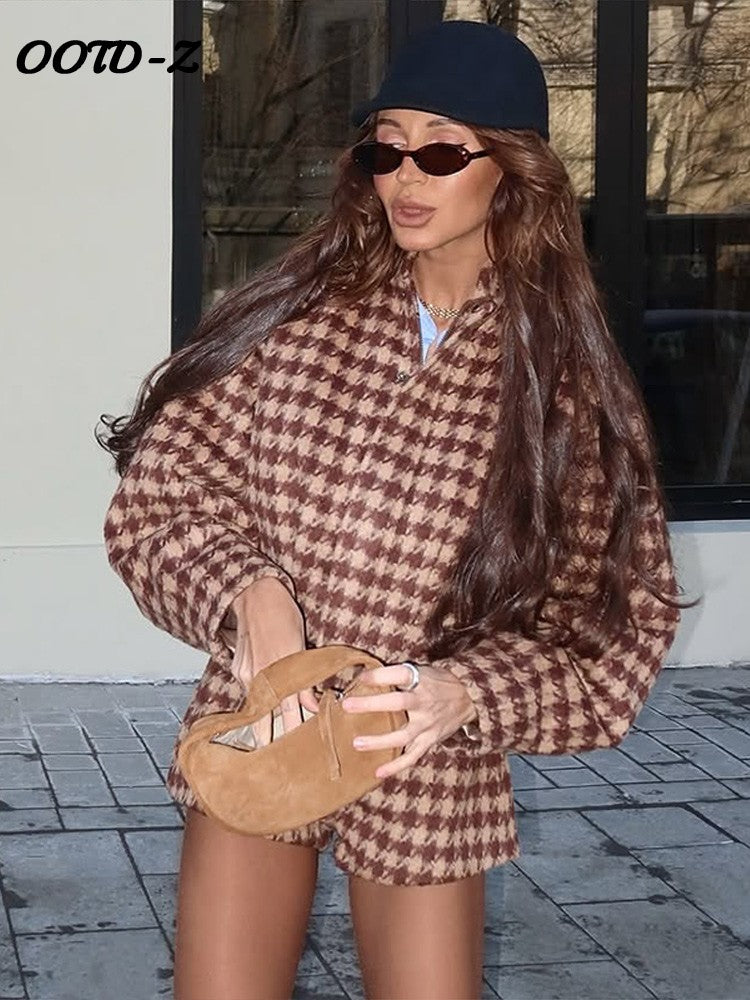 Georgia Plaid Zip Jacket & High-Waist Shorts Set