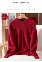 Outono e inverno novo suéter de caxemira de vison feminino curto grosso semi-gola alta camisa de fundo cor sólida simples topo