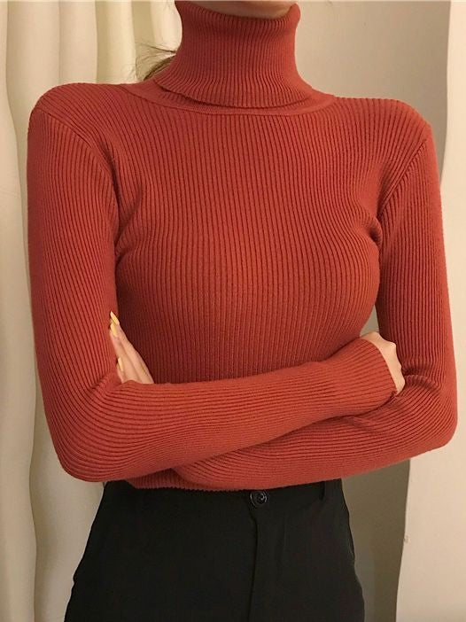 Suéter Feminino Heliar de Gola Alta para Outono, Pulôveres de Tricô Macios, Jumpers de Cashmere, Suéteres Básicos Macios para Mulheres, Outono Inverno 2026