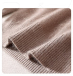 Outono e inverno novo suéter de caxemira de vison feminino curto grosso semi-gola alta camisa de fundo cor sólida simples topo