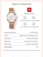 OLEVS Celeste Rose Gold Watch Gift Set