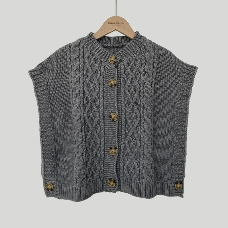 Rosalie Cable-Knit Button Vest