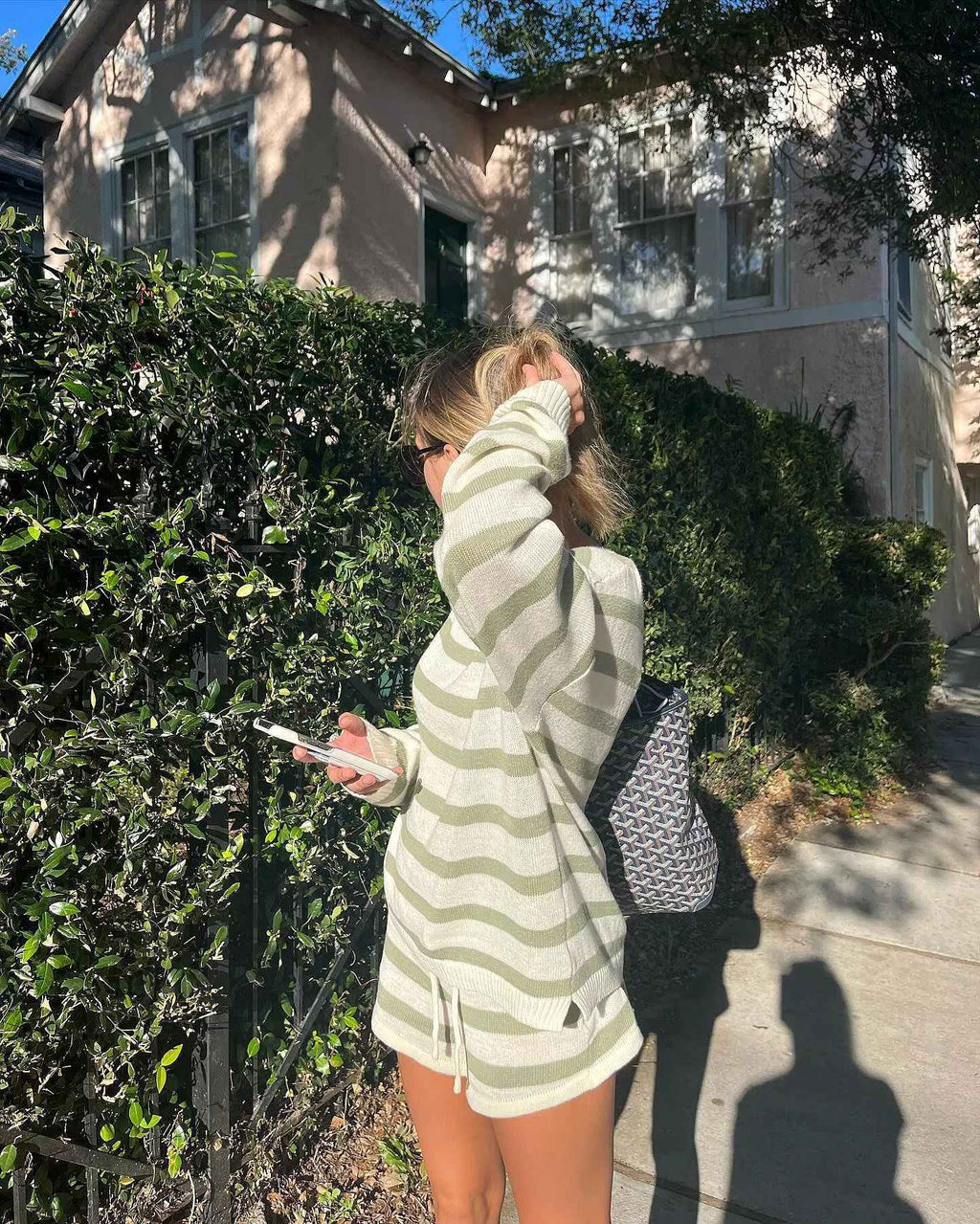 Sloane Striped Knit Shorts Set