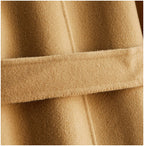 Casaco Feminino CAIXINGLE de Lã 100% com Cinto, Elegante e Moderno, em Lã e Caxemira, Estilo Aberto