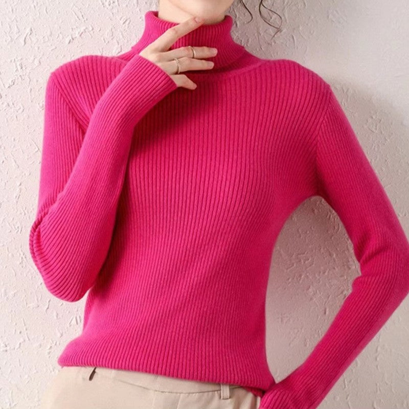 Suéter Feminino Heliar de Gola Alta para Outono, Pulôveres de Tricô Macios, Jumpers de Cashmere, Suéteres Básicos Macios para Mulheres, Outono Inverno 2026