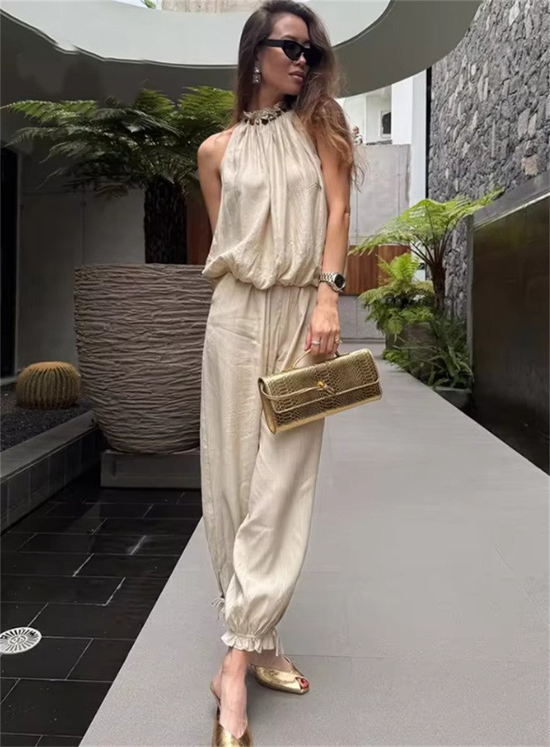 Aveline Beaded Vest & Balloon Pants Set
