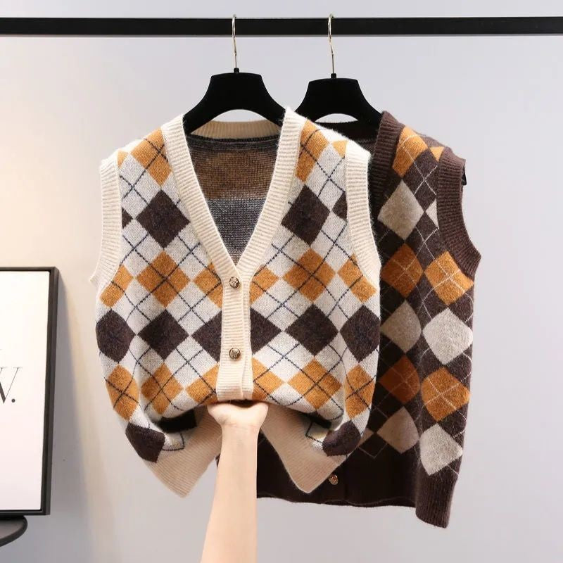 Harper Vintage Argyle Knit Vest