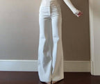 Bianca High-Rise White Flare Jeans