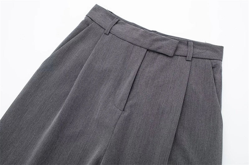 Maya High-Rise Wide-Leg Office Trousers