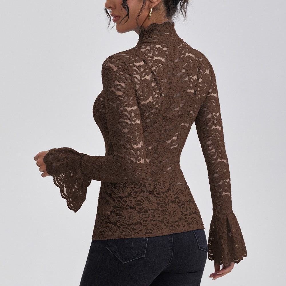 Anfilia Lace Turtleneck Blouse