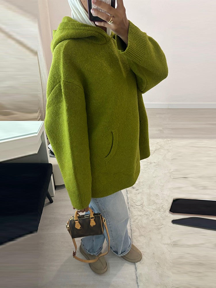 Aria Hooded Knit Pullover Sweater