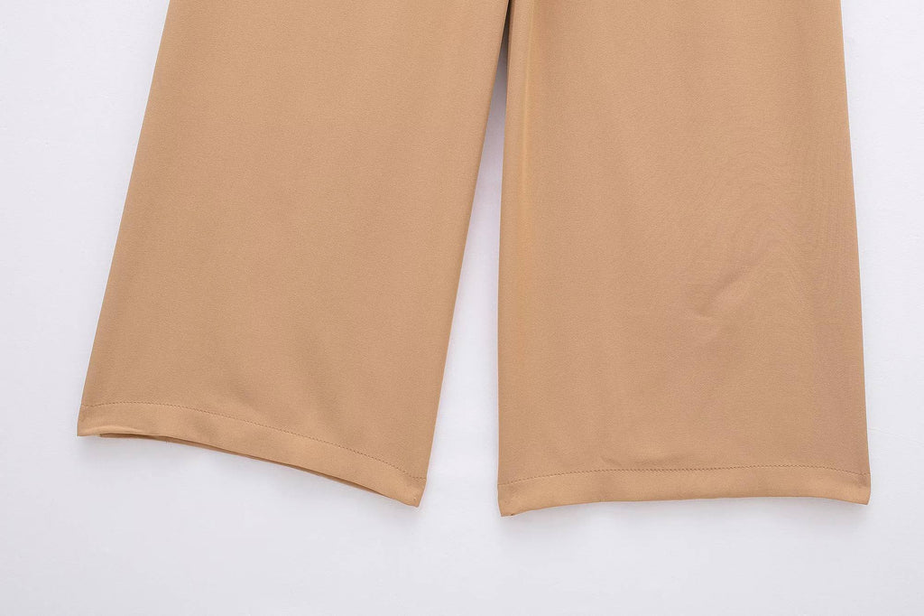 Hxao Pleated Wide-Leg Lace-Up Trousers