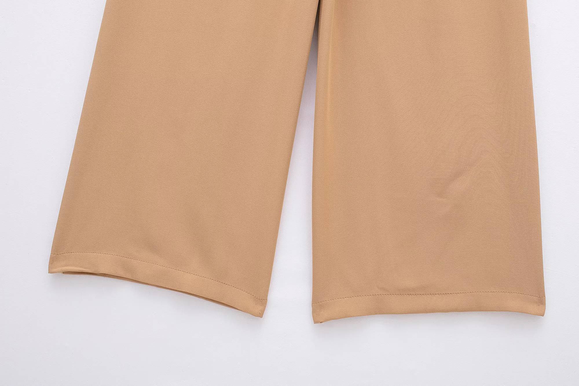Hxao Pleated Wide-Leg Lace-Up Trousers