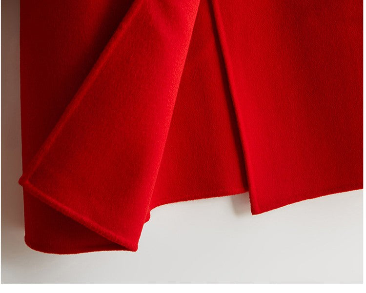 Casaco Feminino CAIXINGLE de Lã 100% com Cinto, Elegante e Moderno, em Lã e Caxemira, Estilo Aberto