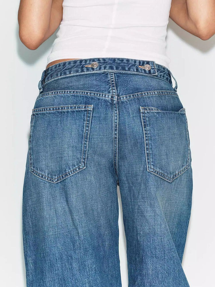 Josie Balloon-Leg Jeans with Bow Detail