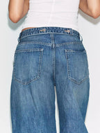 Josie Balloon-Leg Jeans with Bow Detail
