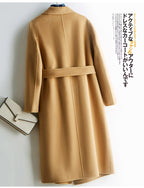 Casaco Feminino CAIXINGLE de Lã 100% com Cinto, Elegante e Moderno, em Lã e Caxemira, Estilo Aberto