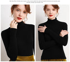Suéter Feminino Heliar de Gola Alta para Outono, Pulôveres de Tricô Macios, Jumpers de Cashmere, Suéteres Básicos Macios para Mulheres, Outono Inverno 2026